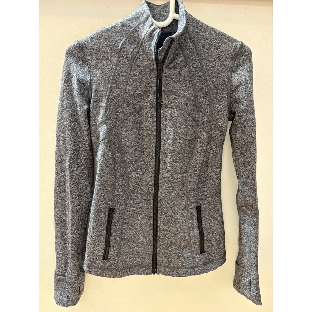 Lululemon Define Jacket Heathered Gray Space Dye Full Zip Yoga Athletic Coat